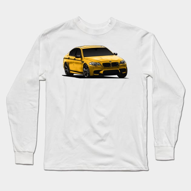 BMW M5 F10 Gold Long Sleeve T-Shirt by Woreth